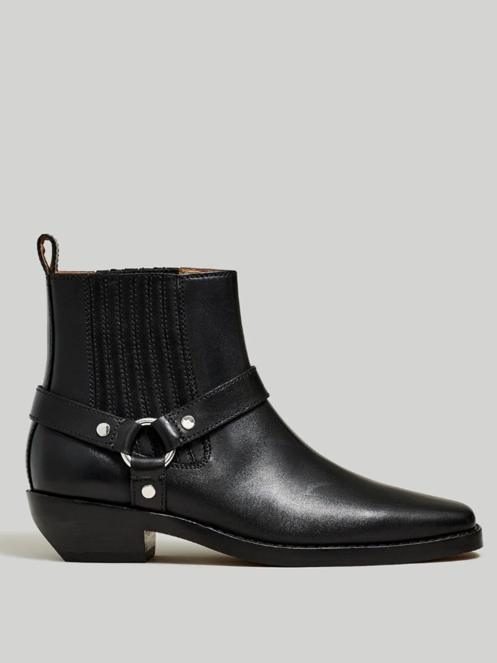 Madewell The Santiago Western Ankle Boot in True Black Women's Size 6.5 NWOT - Picture 3 of 9